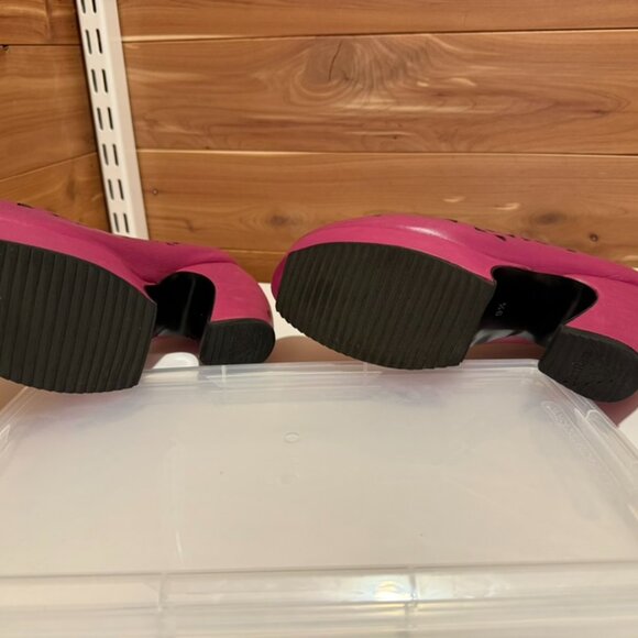 John Fluevog Prepare Hi Rappel Fuchsia Cutout Leather Platform Heels Size 9.5 - Picture 7 of 7